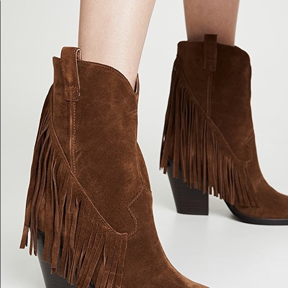 ASH ELISON BIS BOHO SUEDE LEATHER FRINGE WESTERN BOOTS RUSSET NWT SZ EUR 38 US 8 - Picture 5 of 10